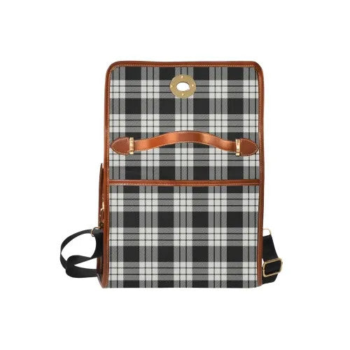 Scottish MacFarlane Black & White Ancient Clan Tartan Waterproof Canvas Bag Tartan Plaid 6