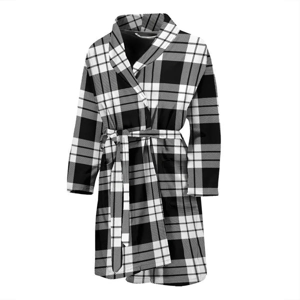 Scottish MacFarlane Black & White Clan Tartan Bathrobe 2