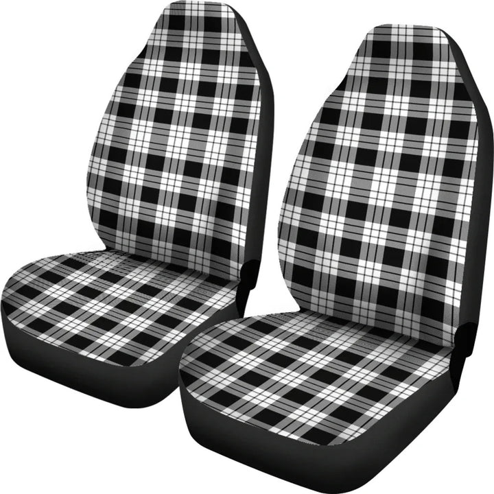Scottish MacFarlane Black & White Clan Tartan Car Seat Covers 1