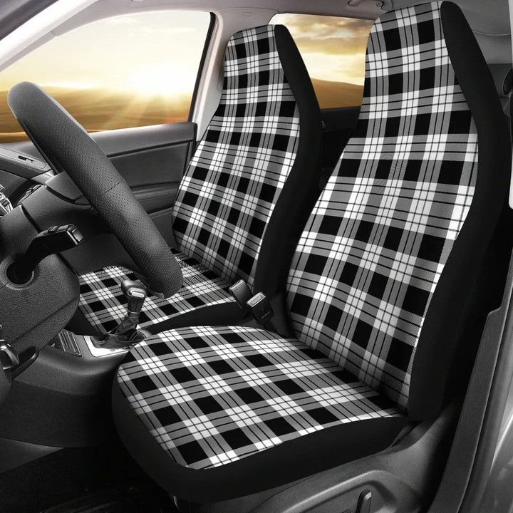 Scottish MacFarlane Black & White Clan Tartan Car Seat Covers 2