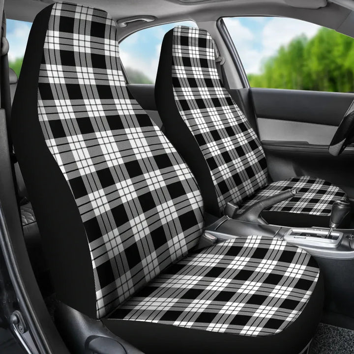 Scottish MacFarlane Black & White Clan Tartan Car Seat Covers 3