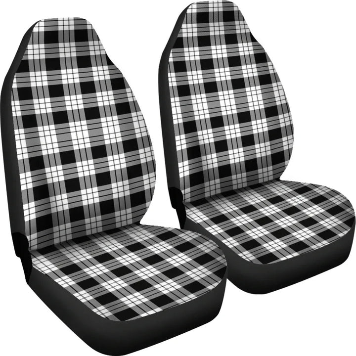 Scottish MacFarlane Black & White Clan Tartan Car Seat Covers 4