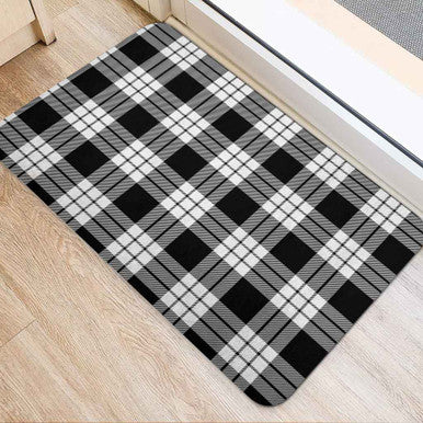 Scottish MacFarlane Black & White Clan Tartan Door Mat Tartan Plaid 2