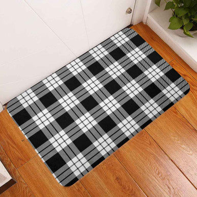 Scottish MacFarlane Black & White Clan Tartan Door Mat Tartan Plaid 3