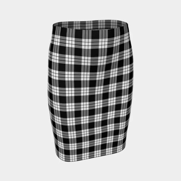 Scottish MacFarlane Black & White Clan Tartan Fitted Skirt Tartan Plaid 1
