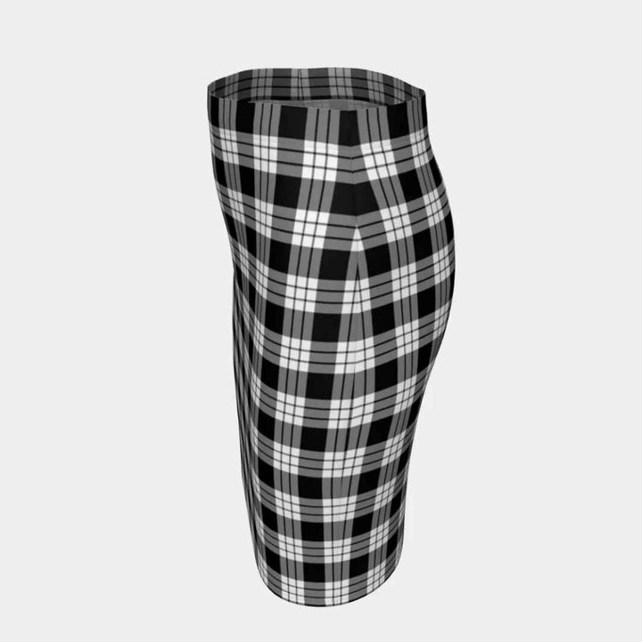 Scottish MacFarlane Black & White Clan Tartan Fitted Skirt Tartan Plaid 2