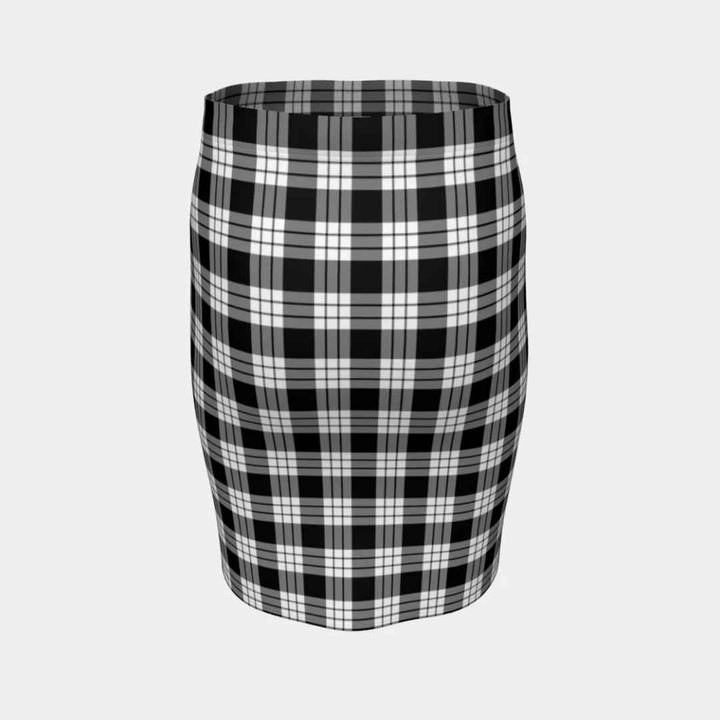 Scottish MacFarlane Black & White Clan Tartan Fitted Skirt Tartan Plaid 4