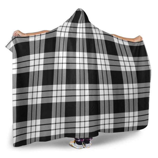 Scottish MacFarlane Black & White Clan Tartan Hooded Blanket Tartan Plaid 2