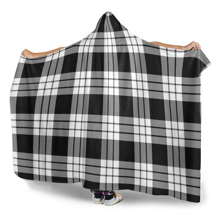 Scottish MacFarlane Black & White Clan Tartan Hooded Blanket Tartan Plaid 3