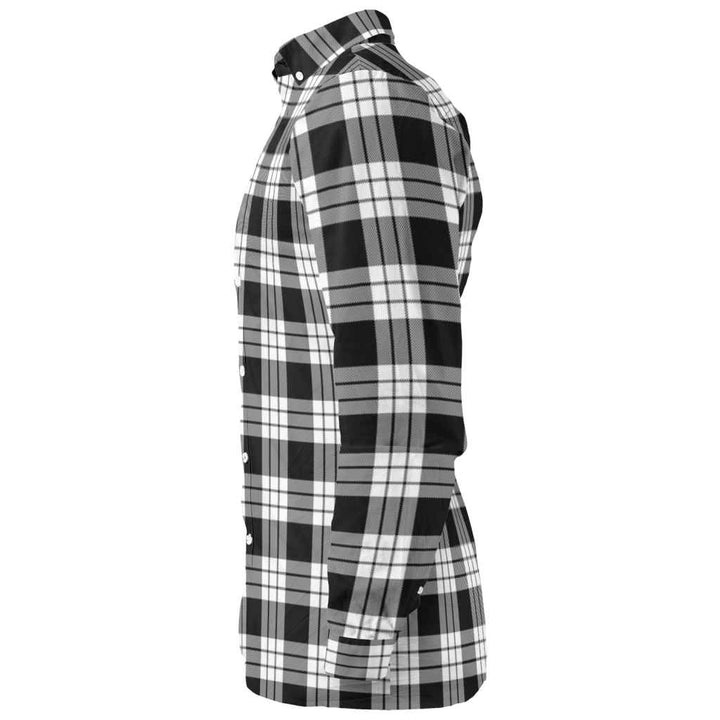Scottish MacFarlane Black & White Clan Tartan Long Sleeve Shirt Tartan Plaid