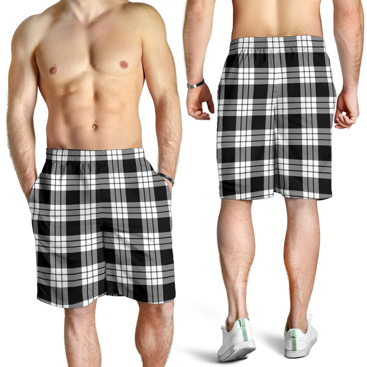 Scottish MacFarlane Black & White Clan Tartan Men's Shorts
