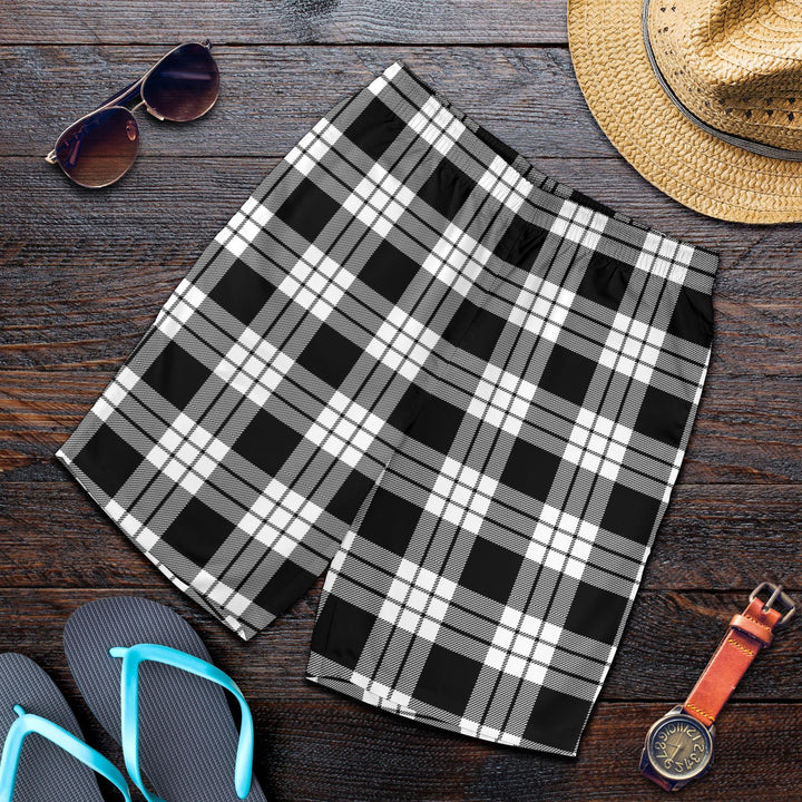 Scottish MacFarlane Black & White Clan Tartan Men's Shorts