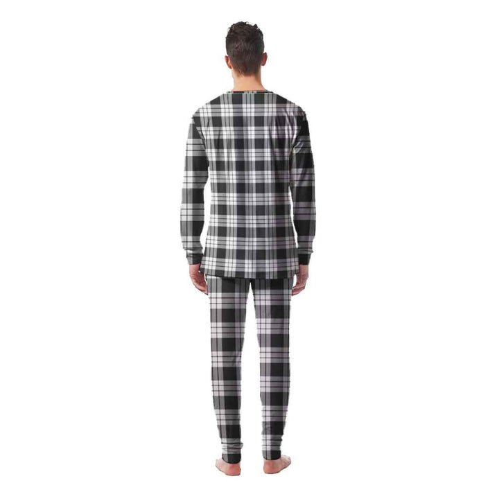 Scottish MacFarlane Black & White Clan Tartan Pajama Set Men Back Side Tartan Plaid