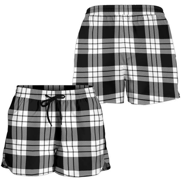 Scottish MacFarlane Black & White Clan Tartan Women Shorts