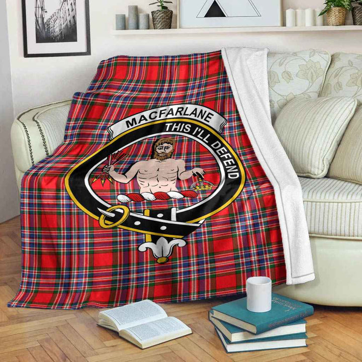 Scottish MacFarlane Clan Crest Tartan Blanket Tartan Plaid 2