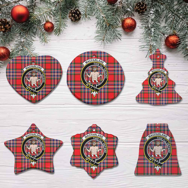 Scottish MacFarlane Clan Crest Tartan Ceramic Ornament All Tartan Plaid