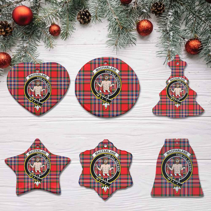 Scottish MacFarlane Clan Crest Tartan Ceramic Ornament All Tartan Plaid