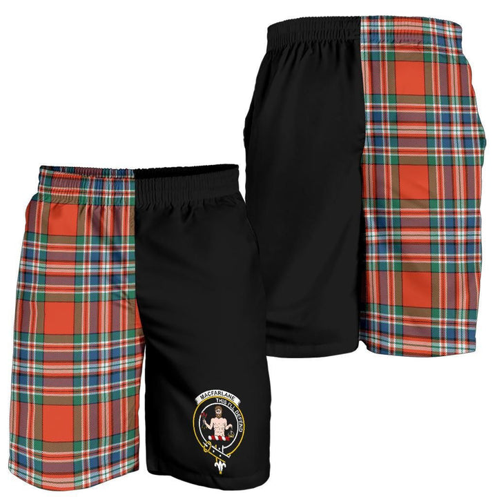 Scottish MacFarlane Clan Crest Tartan Half of Me Men's Shorts