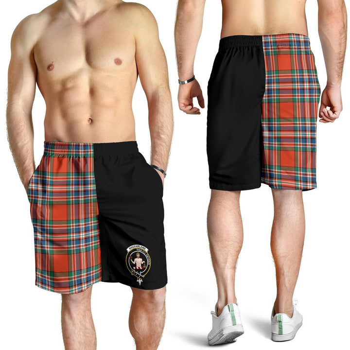 Scottish MacFarlane Clan Crest Tartan Half of Me Men's Shorts