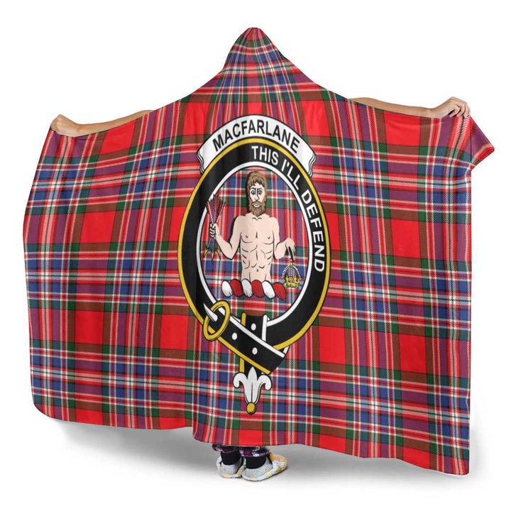 Scottish MacFarlane Clan Crest Tartan Hooded Blanket Tartan Plaid 3