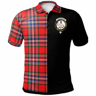 Scottish MacFarlane Clan Crest Tartan Polo Shirt - Half in Me Front Side Tartan Plaid