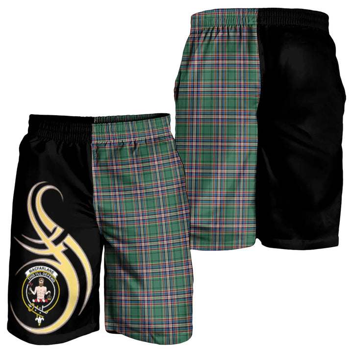 Scottish MacFarlane Hunting Ancient Clan Crest Tartan Believe in Me Men's Shorts