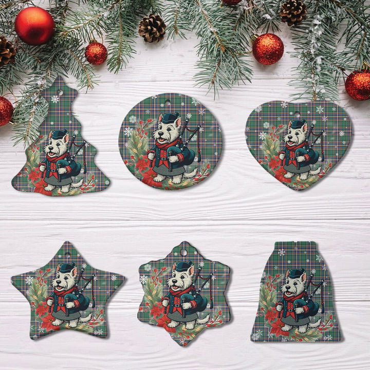 Scottish MacFarlane Hunting Ancient Clan Tartan Ceramic Ornament Cute Scottish Terrier Dog All Style Tartan Plaid