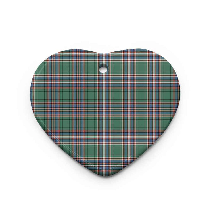 Scottish MacFarlane Hunting Ancient Clan Tartan Ceramic Ornament Heart Shape Tartan Plaid