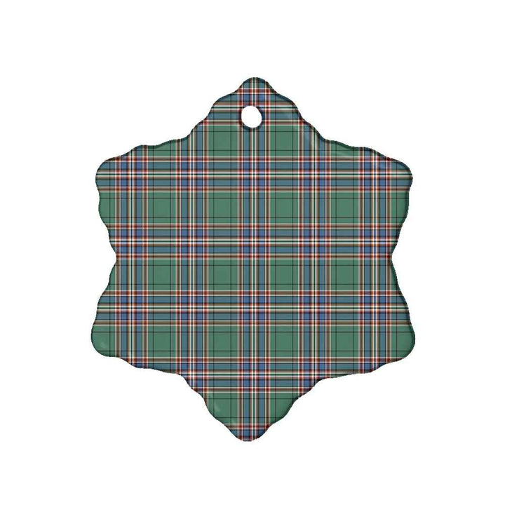 Scottish MacFarlane Hunting Ancient Clan Tartan Ceramic Ornament Snow Flake Shape Tartan Plaid