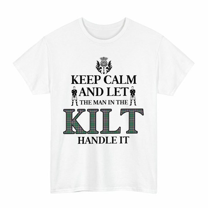 Scottish MacFarlane Hunting Ancient Clan Tartan T-Shirt - Keep Calm Tartan Plaid White Color