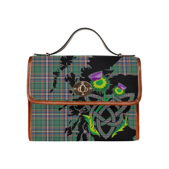 Scottish MacFarlane Hunting Ancient Clan Tartan Waterproof Canvas Bag With Thistle Tartan Plaid 1