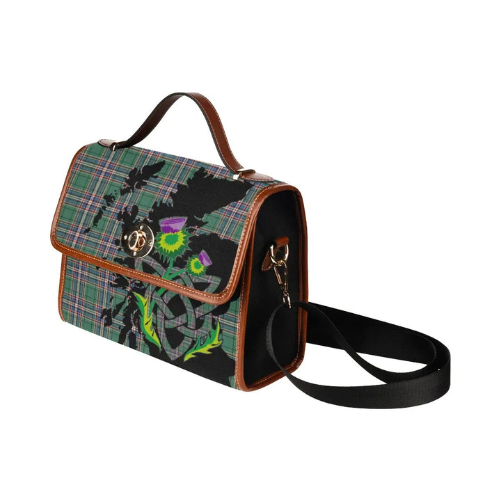 Scottish MacFarlane Hunting Ancient Clan Tartan Waterproof Canvas Bag With Thistle Tartan Plaid 4