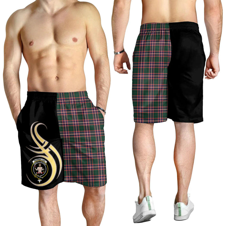 Scottish MacFarlane Hunting Modern Clan Crest Tartan Believe in Me Men's Shorts