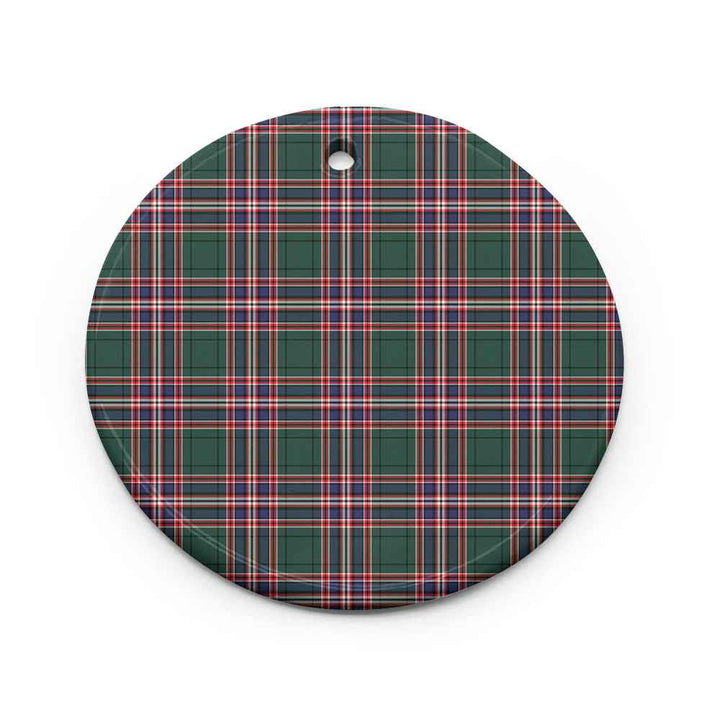 Scottish MacFarlane Hunting Modern Clan Tartan Ceramic Ornament Circle Shape Tartan Plaid