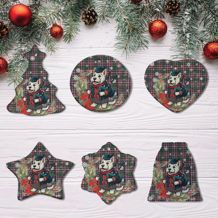 Scottish MacFarlane Hunting Modern Clan Tartan Ceramic Ornament Cute Scottish Terrier Dog All Style Tartan Plaid