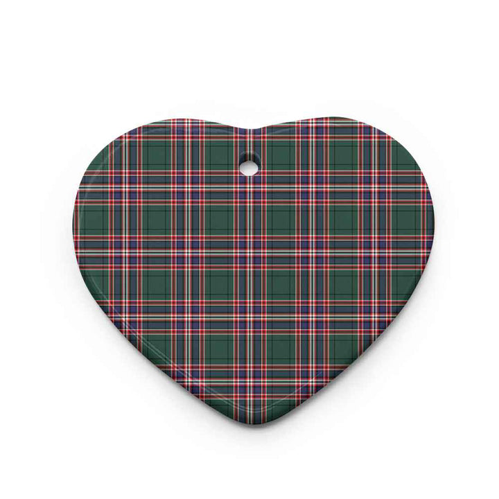 Scottish MacFarlane Hunting Modern Clan Tartan Ceramic Ornament Heart Shape Tartan Plaid
