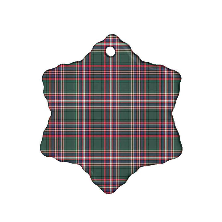 Scottish MacFarlane Hunting Modern Clan Tartan Ceramic Ornament Snow Flake Shape Tartan Plaid