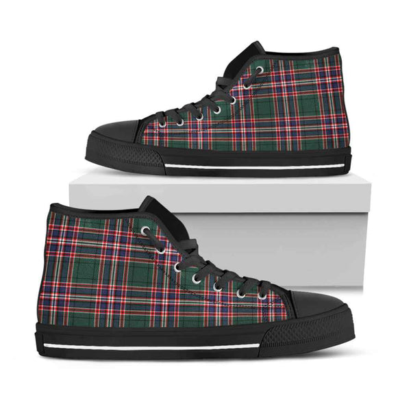 Scottish MacFarlane Hunting Modern Clan Tartan High Top Shoes Black Sole Tartan Plaid