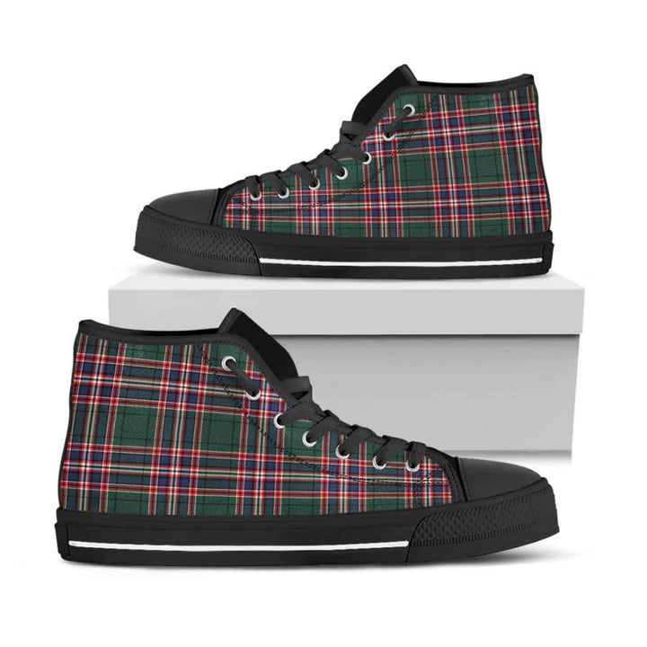 Scottish MacFarlane Hunting Modern Clan Tartan High Top Shoes Black Sole Tartan Plaid