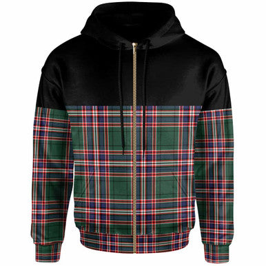 Scottish MacFarlane Hunting Modern Clan Tartan Hoodie - Horizontal Style Zip Tartan Plaid