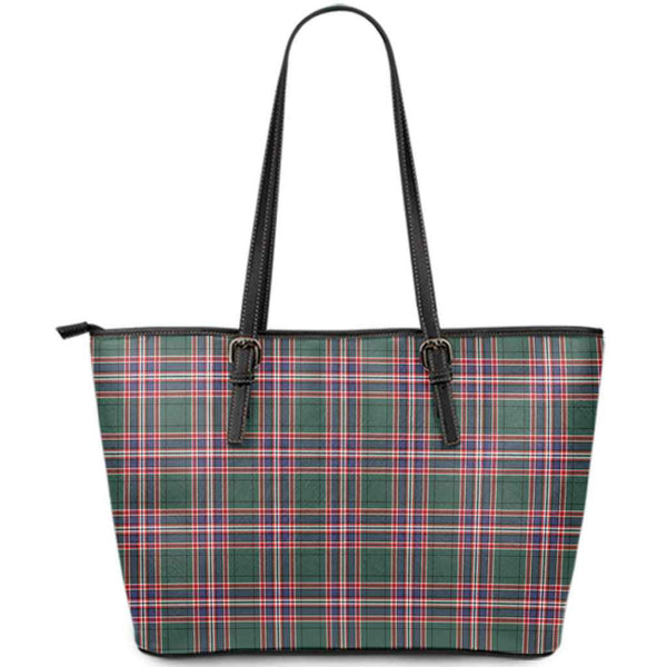 Scottish MacFarlane Hunting Modern Clan Tartan Leather Tote Tartan Plaid