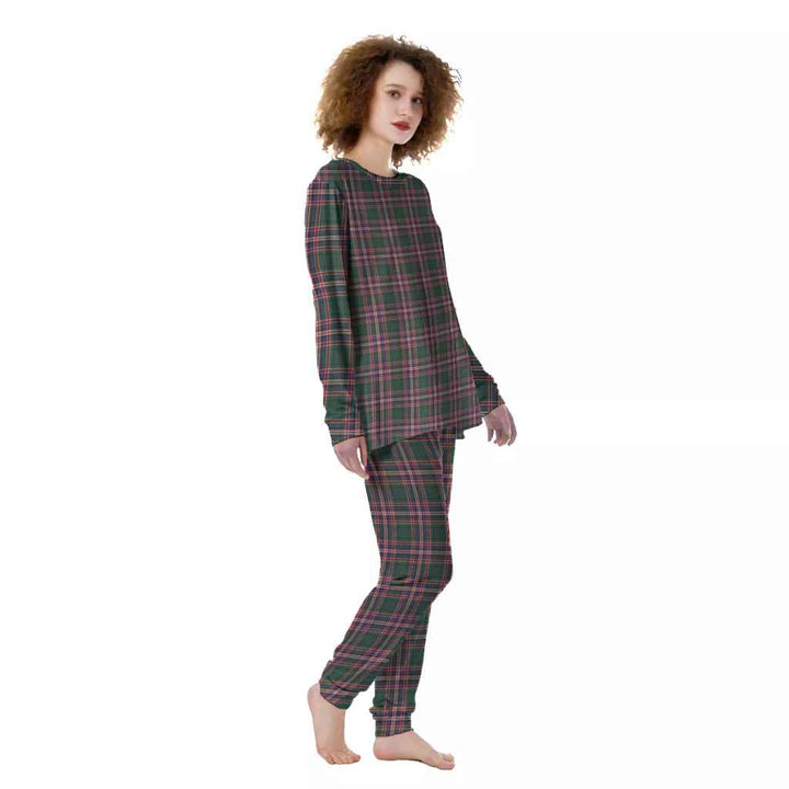 Scottish MacFarlane Hunting Modern Clan Tartan Pajama Set Women Front Side Tartan Plaid