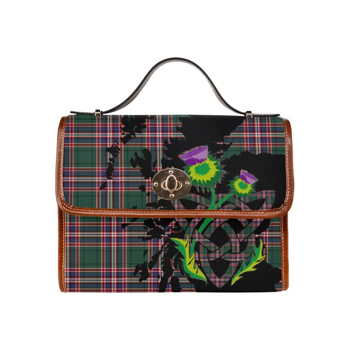 Scottish MacFarlane Hunting Modern Clan Tartan Waterproof Canvas Bag With Thistle Tartan Plaid 1