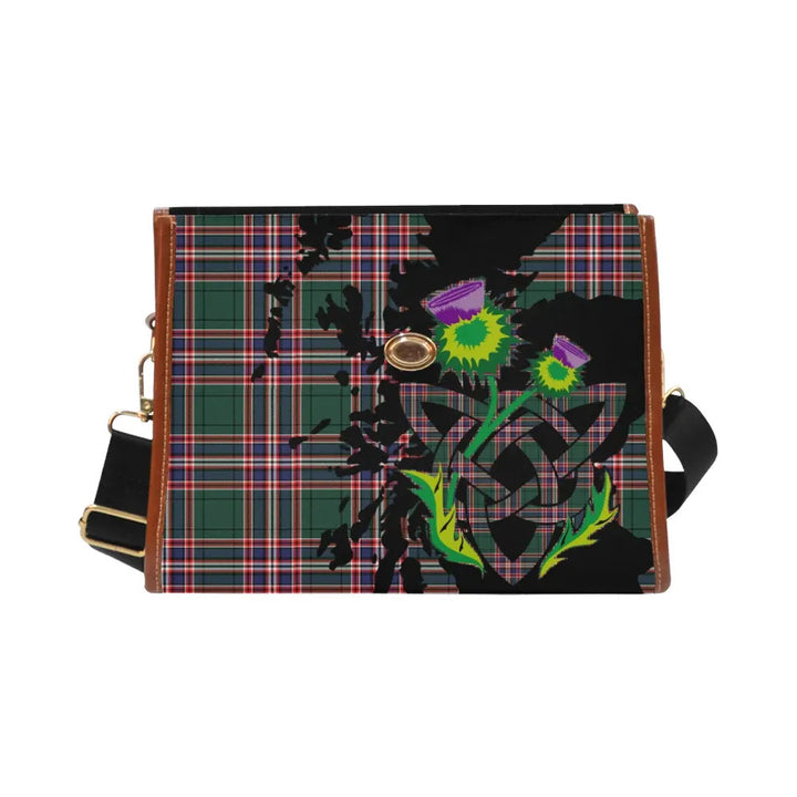 Scottish MacFarlane Hunting Modern Clan Tartan Waterproof Canvas Bag With Thistle Tartan Plaid 2