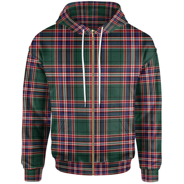 Scottish MacFarlane Hunting Modern Clan Tartan Hoodie Zip Tartan Plaid