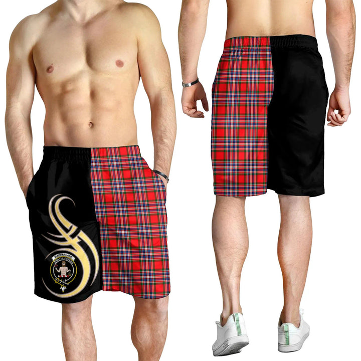 Scottish MacFarlane Modern Clan Crest Tartan Believe in Me Men's Shorts