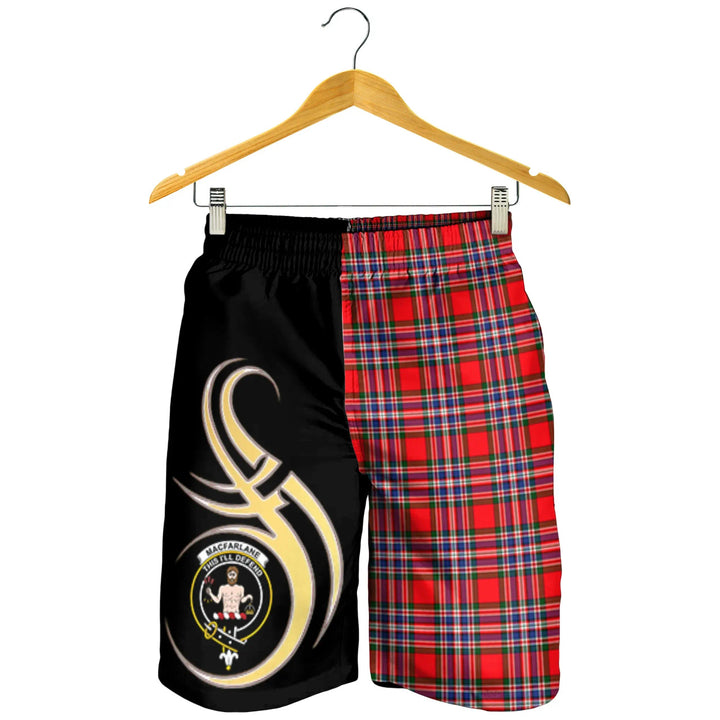 Scottish MacFarlane Modern Clan Crest Tartan Believe in Me Men's Shorts