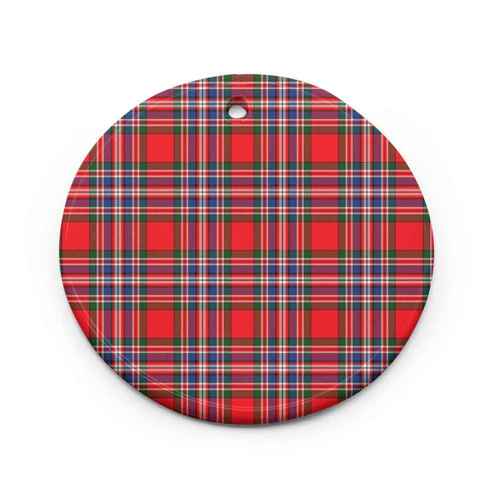 Scottish MacFarlane Modern Clan Tartan Ceramic Ornament Circle Shape Tartan Plaid