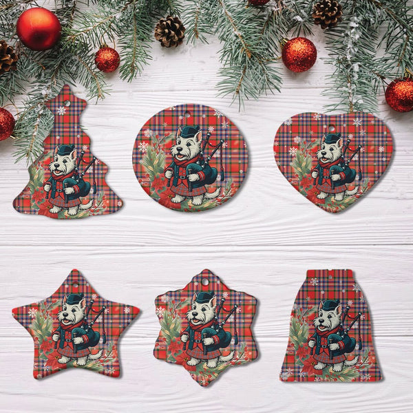 Scottish MacFarlane Modern Clan Tartan Ceramic Ornament Cute Scottish Terrier Dog All Style Tartan Plaid