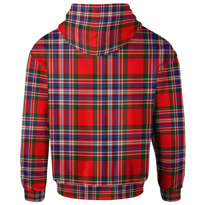 Scottish MacFarlane Modern Clan Tartan Hoodie Back Side Tartan Plaid